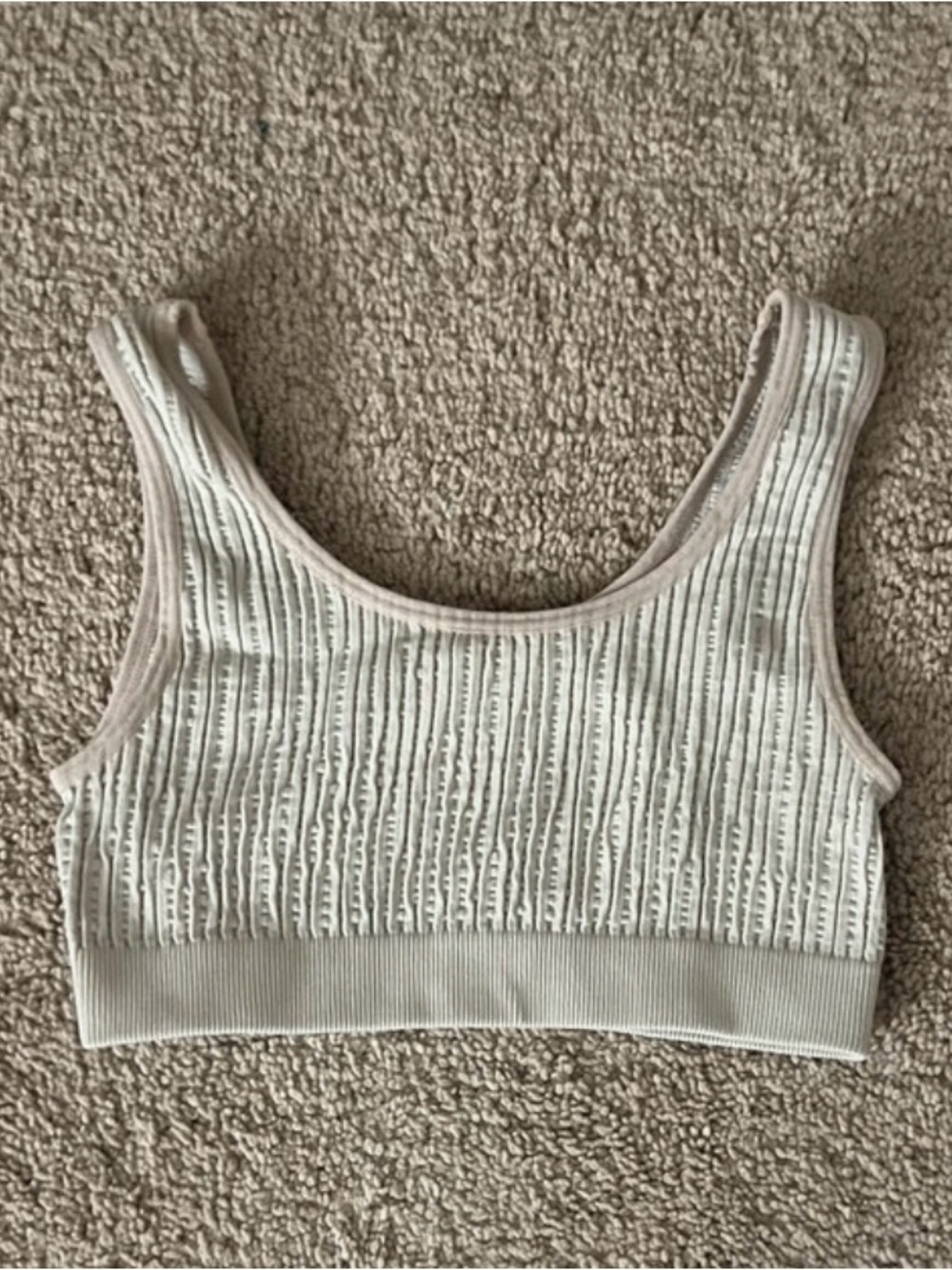 Target Cream Ribbed Scoop Crop Tank - Girls